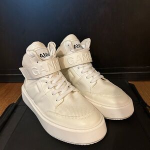 GANNI White Sporty Mix High-Too Sneakers